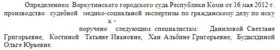 Суд поручил проведение судебной медико-социальной экспертизы конкретным экспертам Суд поручил проведение судебной медико-социальной экспертизы конкретным экспертам